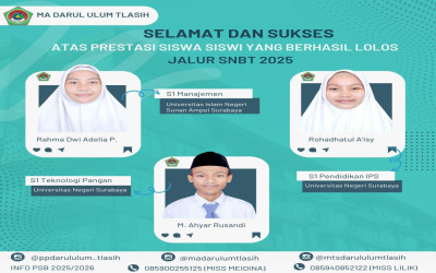 Santri MA Darul Ulum Tlasih Lolos SNBT 2025