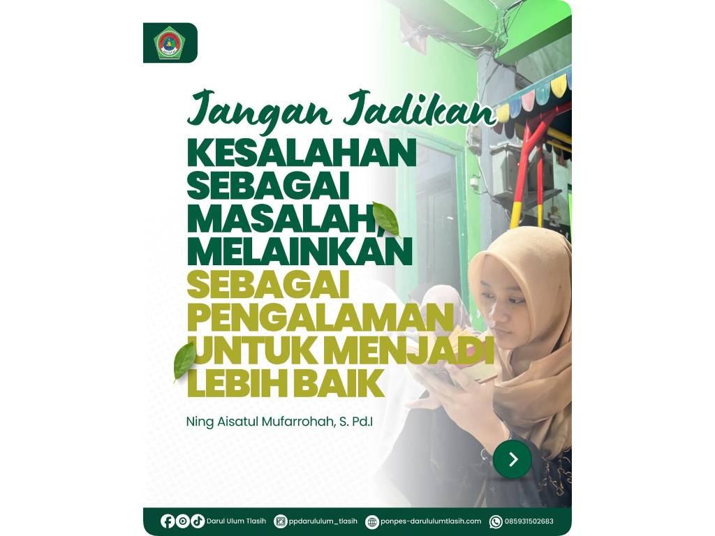Kesalahan bukan akhir, tapi awal dari proses belajar dan bertumbuh.