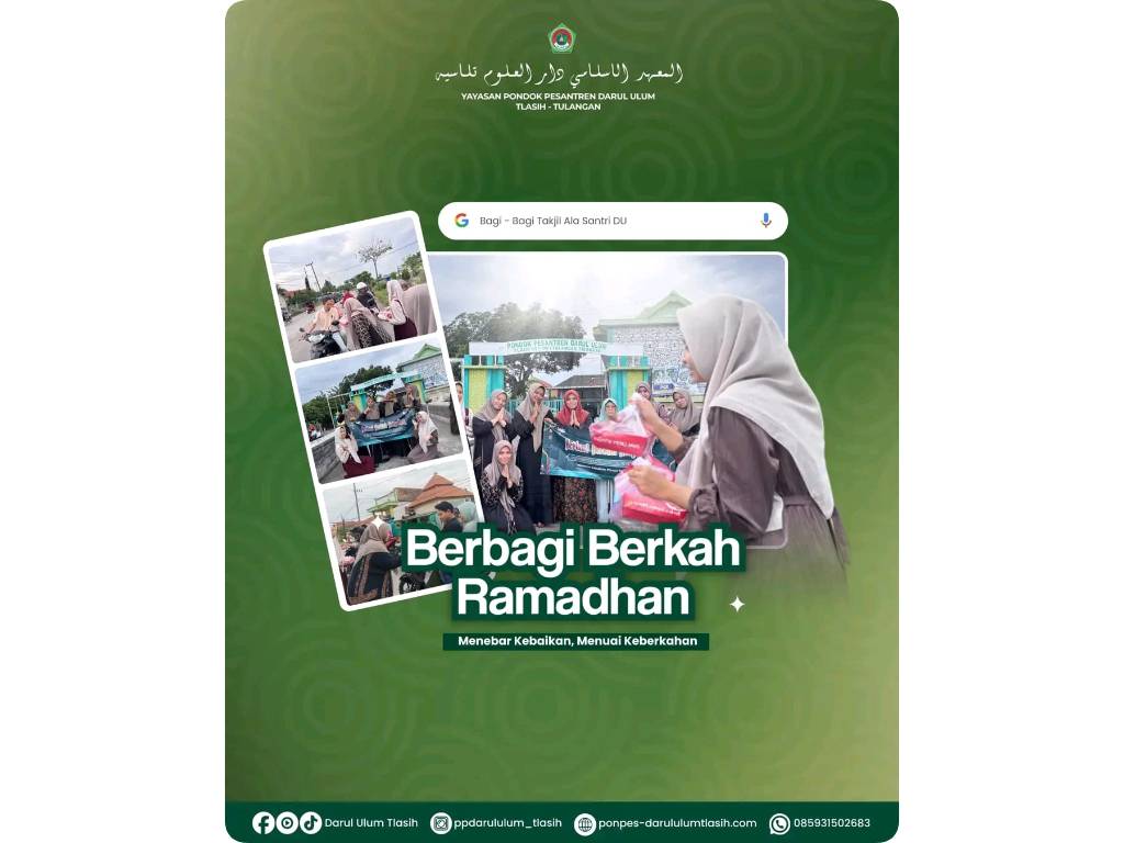 Dokumentasi kegiatan berbagi berkah Ramadhan melalui pembagian takjil oleh Pondok Pesantren Darul Ulum.
